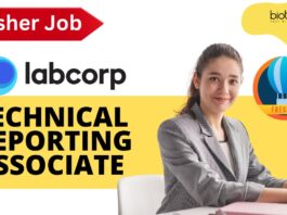 Fresher job at Labcorp as Technical Reporting Associate, Apply now!