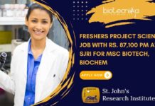 Freshers Project Scientist Job