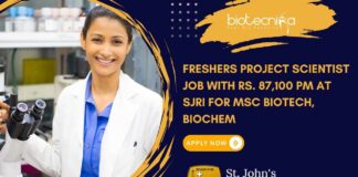 Freshers Project Scientist Job