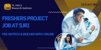 Freshers Project Job at SJRI