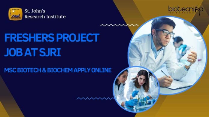 Freshers Project Job at SJRI