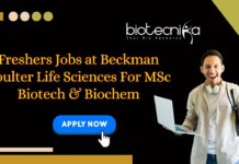 Freshers Jobs at Beckman Coulter Life Sciences For MSc Biotech & Biochem, Apply Now! Freshers Jobs at Beckman Coulter