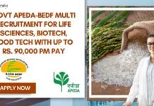 Govt APEDA-BEDF Jobs For Life Sciences