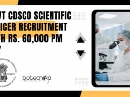 Govt CDSCO Biology Jobs