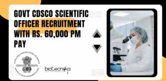 Govt CDSCO Biology Jobs