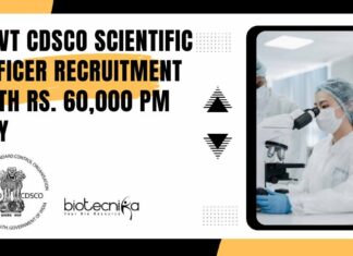 Govt CDSCO Biology Jobs