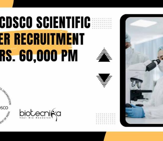 Govt CDSCO Biology Jobs