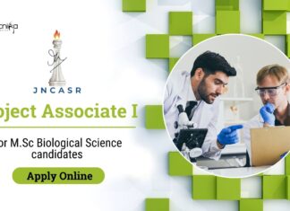 JNCASR Project Associate Recruitment - M.Sc Biological Science!