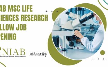 NIAB MSc Life Sciences SRF Job Opening