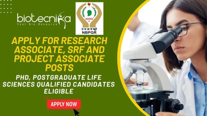 ICAR-NBPGR Recruitment 2025 for Genomics Project Roles - Apply Today!
