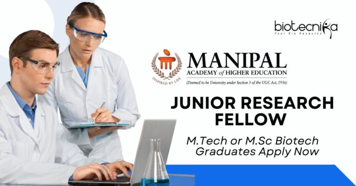 MAHE Biotech JRF Job For MSc & MTech - Apply Now