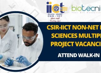 CSIR-IICT Non-NET Life Sciences Project Vacancies