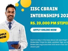 IISc CBRAIN Internships 2025