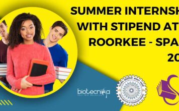 IIT Roorkee SPARK 2025 - Summer Internship With Stipend