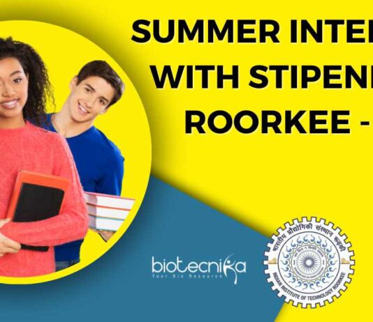 IIT Roorkee SPARK 2025 - Summer Internship With Stipend