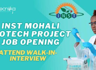 INST Mohali Biotech Project Job Opening