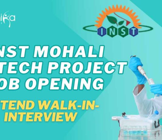 INST Mohali Biotech Project Job Opening