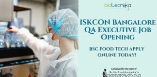 ISKCON Bangalore QA Executive Job Opening