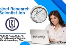 JNU Project Research Scientist JobPh.D.M.Tech.M.Sc.B. Tech in Biological Science Candidates Apply Now