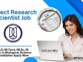 JNU Project Research Scientist JobPh.D.M.Tech.M.Sc.B. Tech in Biological Science Candidates Apply Now