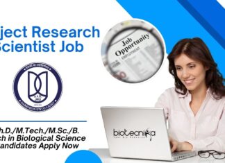 JNU Project Research Scientist JobPh.D.M.Tech.M.Sc.B. Tech in Biological Science Candidates Apply Now