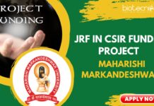 Exciting JRF Opportunity in CSIR Funded Project at Maharishi Markandeshwar University JRF in CSIR Funded Project