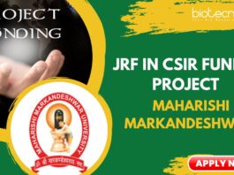 JRF in CSIR Funded Project