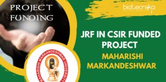JRF in CSIR Funded Project
