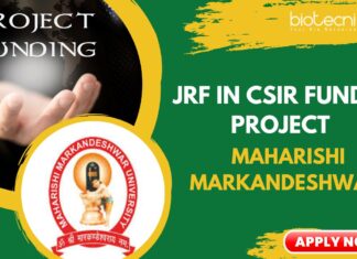 JRF in CSIR Funded Project