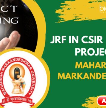 JRF in CSIR Funded Project