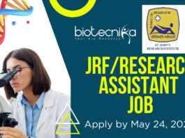 JRFResearch Assistant Job at SJRI Apply by May 24, 2025