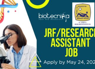 JRFResearch Assistant Job at SJRI Apply by May 24, 2025