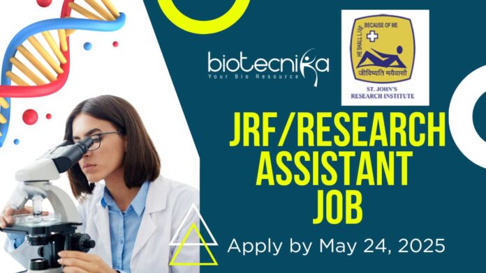 JRFResearch Assistant Job at SJRI Apply by May 24, 2025