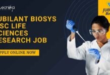Jubilant Biosys Life Sciences Jobs