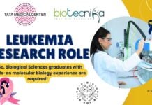 Leukemia Research Role at Tata Medical Center Kolkata