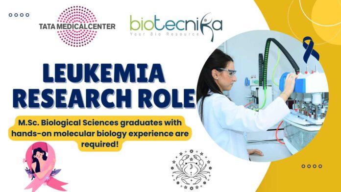 Leukemia Research Role at Tata Medical Center Kolkata