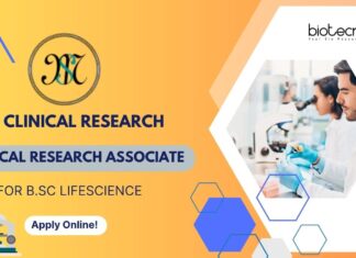 B.Sc Lifescience Job as CRA at MS Clinical Research - Apply!