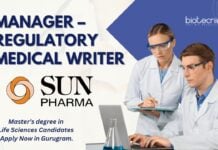 Sun Pharma Regulatory Medical Writer Job For Life Sciences, Apply Now