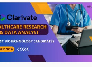 Clarivate Jobs for M.Sc Biotechnology in Healthcare Research!