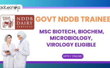  NDDB Trainee Jobs For MSc Biotech