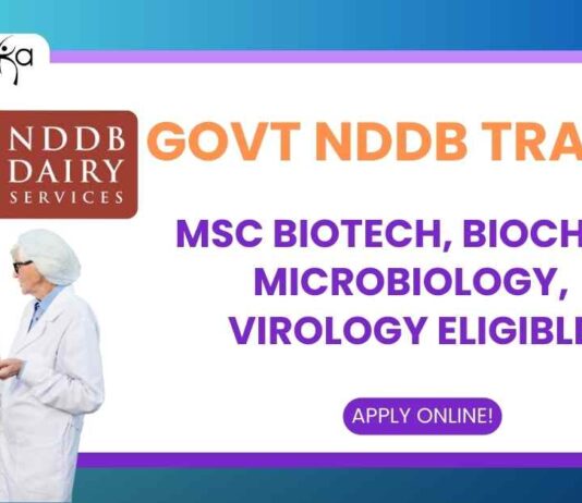  NDDB Trainee Jobs For MSc Biotech