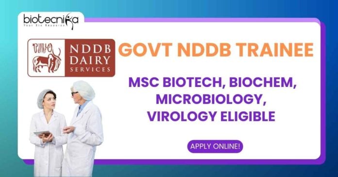  NDDB Trainee Jobs For MSc Biotech