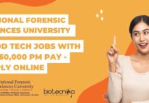 National Forensic Sciences University Food Tech Jobs With Rs. 60,000 pm Pay – Apply Online NFSU Food Technology Jobs