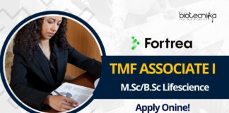 TMF Associate at Fortrea for M.Sc/B.Sc Lifescience - Apply!