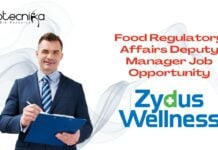 Food Regulatory Affairs Deputy Manager Job Opportunity