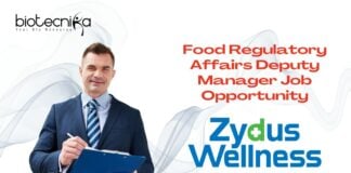 Food Regulatory Affairs Deputy Manager Job Opportunity