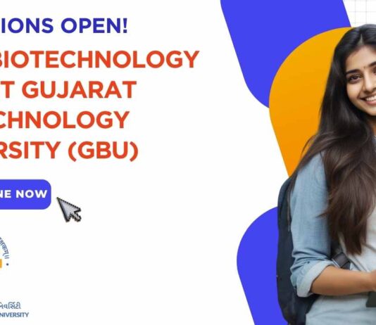 MSc Biotechnology 2025 Admissions at Gujarat Biotechnology University (GBU)