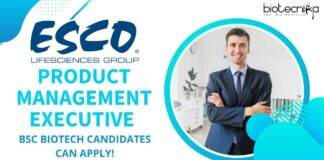 Product Management Executive at Esco Lifesciences Group - BSc Biotech candidates can apply!