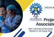 Project Associate Role at CSIR-IMTECH l MSc Agricultural Sciences Apply Now _Project Associate-I Role at CSIR-IMTECH l MSc Life Science Microbial Research Job Apply Now