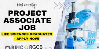 Project Associate Job at RGCB Life Sciences Graduates - Apply Now!